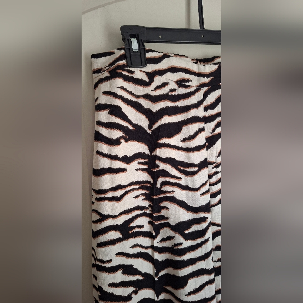 H&M NWT Zebra Print Wide Leg Pants Women's Sz 4 Formal Party Profesional Casual - Picture 5 of 9